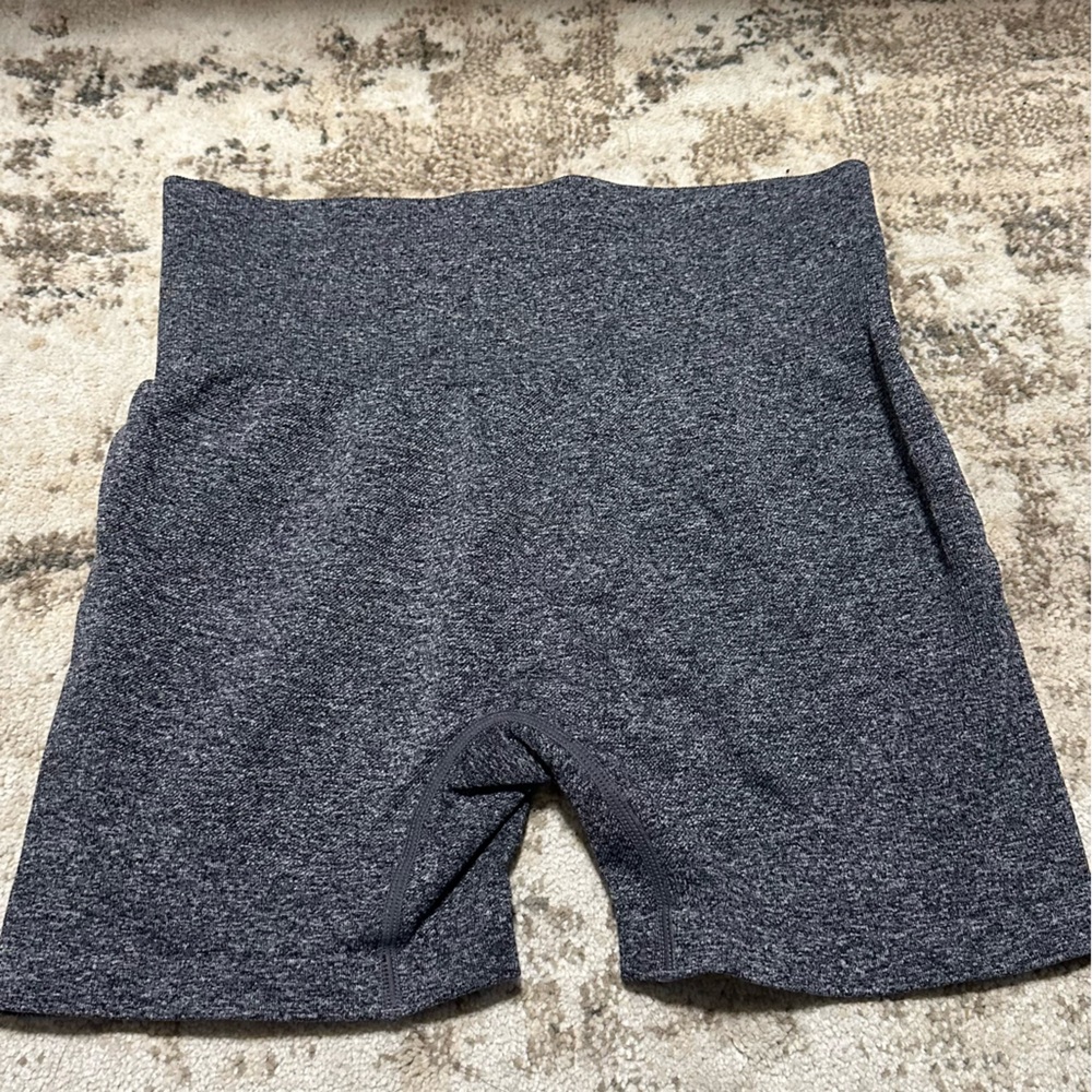 Stretchy gray workout shorts